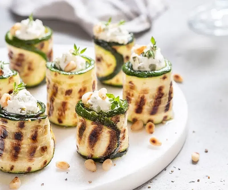 Vegetable rolls with milk pearls Destan