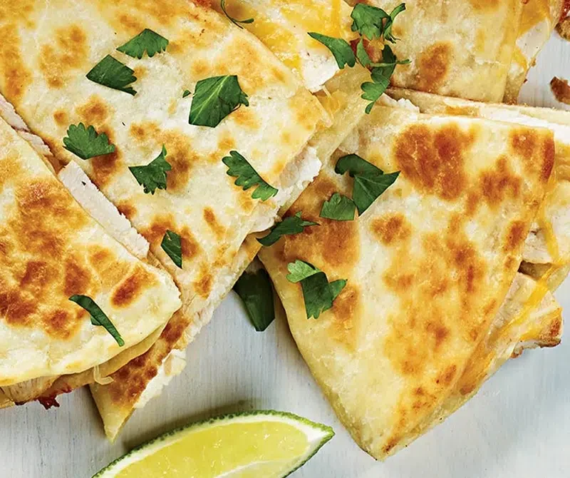 Quesadilla with milk strings
