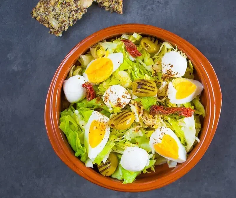 Salad with labneh